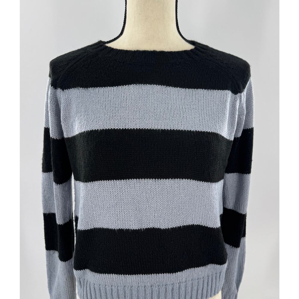 Rag & Bone Blue Black Stripe Lou Pullover Sweater Small Alpaca